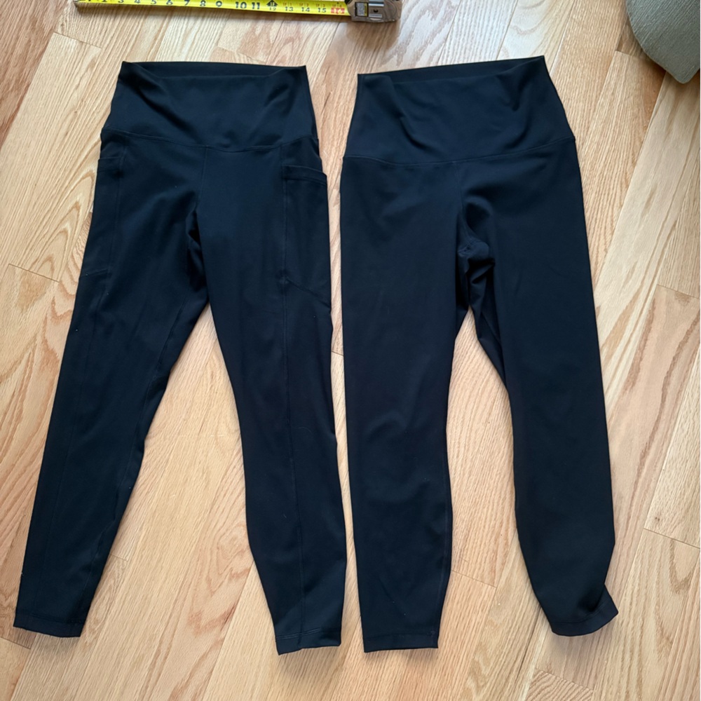 Yogalicious Medium Black High-Waist 24/25” inseam Leggings Duo